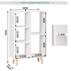 Bücherregal Würfelregal 5 Fächer SKuep Weiß -Möbel Store Buecherregal Wuerfelregal 5 Faecher SKuep weiss SK011ws6 1280x1280