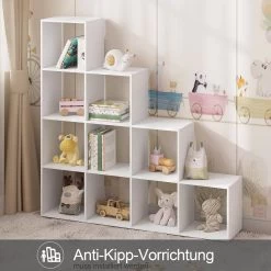 WOLTU Bücherregal Mit 10 Fächern, Holzwerkstoff, Würfelregal Stufenregal, Weiß -Möbel Store Buecherregal mit 10 Faechern Holzwerkstoff Wuerfelregal Stufenregal W0ITT0099 Weiss5 1280x1280