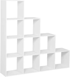 WOLTU Bücherregal Mit 10 Fächern, Holzwerkstoff, Würfelregal Stufenregal, Weiß -Möbel Store Buecherregal mit 10 Faechern Holzwerkstoff Wuerfelregal Stufenregal W0ITT0099 Weiss7 1280x1280