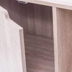 WOLTU Bücherregal Bücherschrank Standregal, Mit 3 Türen, 6 Fächer Holzwerkstoff -Möbel Store Buecherregal mit 3 Tueren aus MDF SK001hei 6 1280x1280