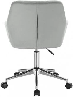 1x Bürohocker Schreibtischstuhl Drehhocker Rollhocker Höhenverstellbar, Aus Samt -Möbel Store Buerohocker Arbeitshocker aus Samt Modell Rita hellgrau5 1280x1280