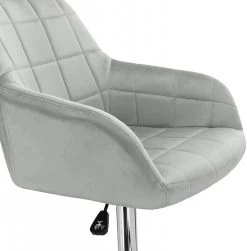 1x Bürohocker Schreibtischstuhl Drehhocker Rollhocker Höhenverstellbar, Aus Samt -Möbel Store Buerohocker Arbeitshocker aus Samt Modell Rita hellgrau6 1280x1280