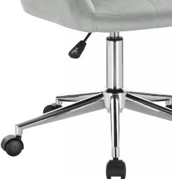 1x Bürohocker Schreibtischstuhl Drehhocker Rollhocker Höhenverstellbar, Aus Samt -Möbel Store Buerohocker Arbeitshocker aus Samt Modell Rita hellgrau7 1280x1280