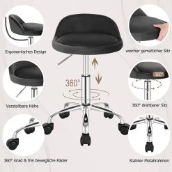 Bürohocker Mit Rollen Drehhocker Höhenverstellbar Sitzhöhe 43-54,5 Cm -Möbel Store Buerohocker mit Rollen Drehhocker hoehenverstellbar Sitzhoehe 43 54 5 cm BS127dgr dunkelgrau1jcPRRFhUtOp5f 1280x1280