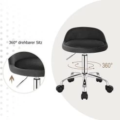 Bürohocker Mit Rollen Drehhocker Höhenverstellbar Sitzhöhe 43-54,5 Cm -Möbel Store Buerohocker mit Rollen Drehhocker hoehenverstellbar Sitzhoehe 43 54 5 cm BS127dgr dunkelgrau4 1280x1280