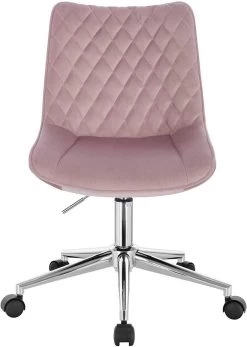 Bürohocker Ohne Armlehne Höhenverstellbar Drehbar Aus Samt, Rosa -Möbel Store Buerohocker ohne Armlehne aus Samt Modell Rosie BS119rs rosa4 1280x1280