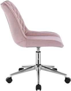 Bürohocker Ohne Armlehne Höhenverstellbar Drehbar Aus Samt, Rosa -Möbel Store Buerohocker ohne Armlehne aus Samt Modell Rosie BS119rs rosa5 1280x1280