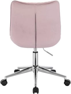 Bürohocker Ohne Armlehne Höhenverstellbar Drehbar Aus Samt, Rosa -Möbel Store Buerohocker ohne Armlehne aus Samt Modell Rosie BS119rs rosa6 1280x1280