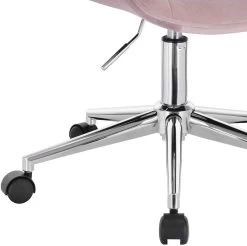 Bürohocker Ohne Armlehne Höhenverstellbar Drehbar Aus Samt, Rosa -Möbel Store Buerohocker ohne Armlehne aus Samt Modell Rosie BS119rs rosa8 1280x1280