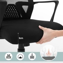 Bürostuhl Schreibtischstuhl Mit Armlehne Wippfunktion, Netzbezug, Gestell Aus Nylon -Möbel Store Buerostuhl Schreibtischstuhl Drehstuhl Armlehne Wippfunktion BS88sz schwarz7 1280x1280