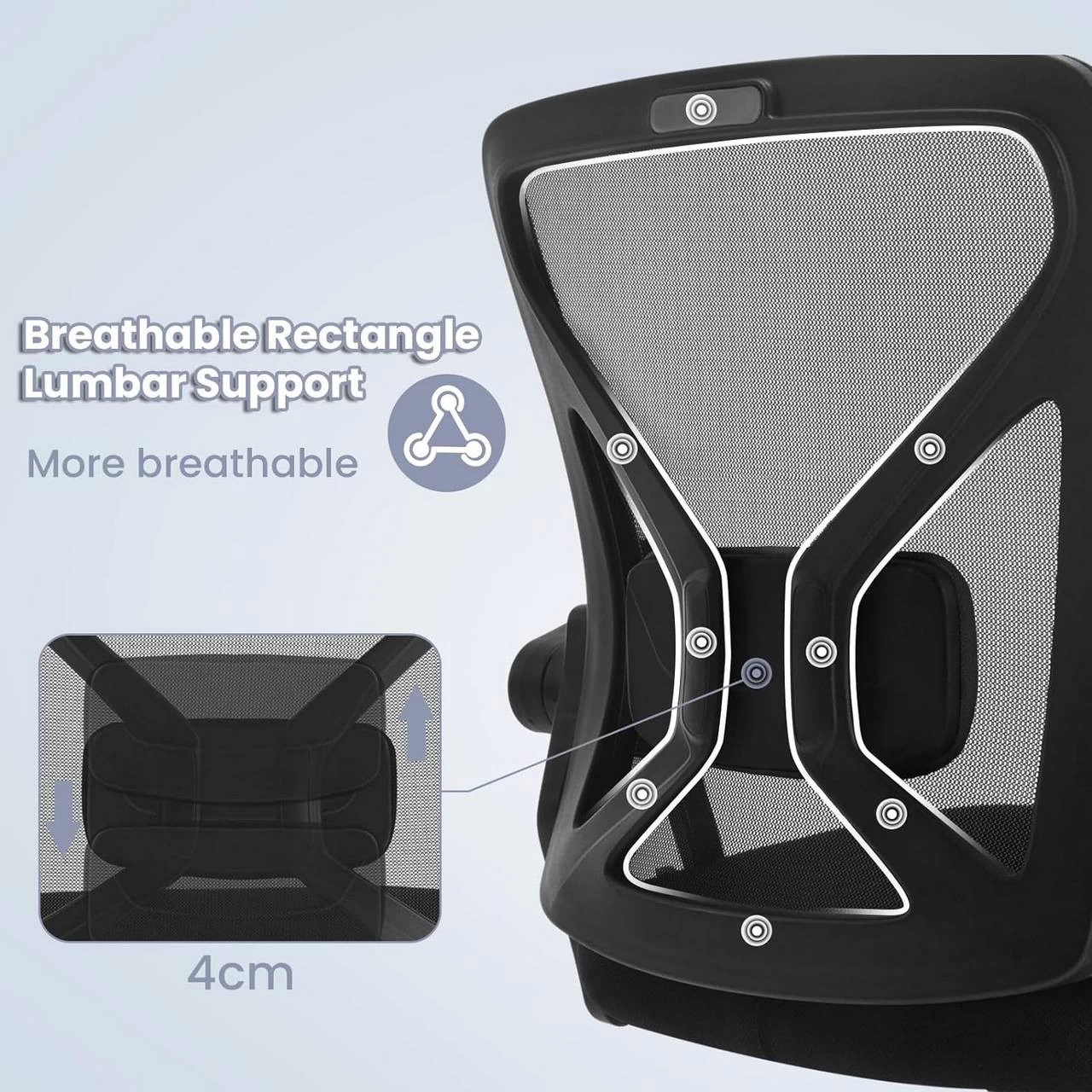 WOLTU Bürostuhl Ergonomisch, Mit Atmungsaktiver Rückenlehne, Wippfunktion, 150 Kg Belastbar 5 WOLTU Bürostuhl Ergonomisch, Mit Atmungsaktiver Rückenlehne, Wippfunktion, 150 Kg Belastbar – Bild 5