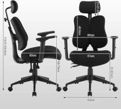 WOLTU Bürostuhl Ergonomisch, Mit Geteilter Rückenlehne, Liegefunktion, Aus Mesh 11 WOLTU Bürostuhl Ergonomisch, Mit Geteilter Rückenlehne, Liegefunktion, Aus Mesh -Möbel Store Buerostuhl ergonomisch mit geteilter Rueckenlehne Liegefunktion Mesh W0ATT0330 Schwarz3 1280x1280