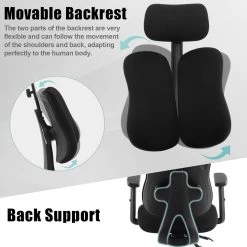 WOLTU Bürostuhl Ergonomisch, Mit Geteilter Rückenlehne, Liegefunktion, Aus Mesh 13 WOLTU Bürostuhl Ergonomisch, Mit Geteilter Rückenlehne, Liegefunktion, Aus Mesh -Möbel Store Buerostuhl ergonomisch mit geteilter Rueckenlehne Liegefunktion Mesh W0ATT0330 Schwarz5 1280x1280