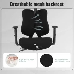 WOLTU Bürostuhl Ergonomisch, Mit Geteilter Rückenlehne, Liegefunktion, Aus Mesh 15 WOLTU Bürostuhl Ergonomisch, Mit Geteilter Rückenlehne, Liegefunktion, Aus Mesh -Möbel Store Buerostuhl ergonomisch mit geteilter Rueckenlehne Liegefunktion Mesh W0ATT0330 Schwarz7 1280x1280