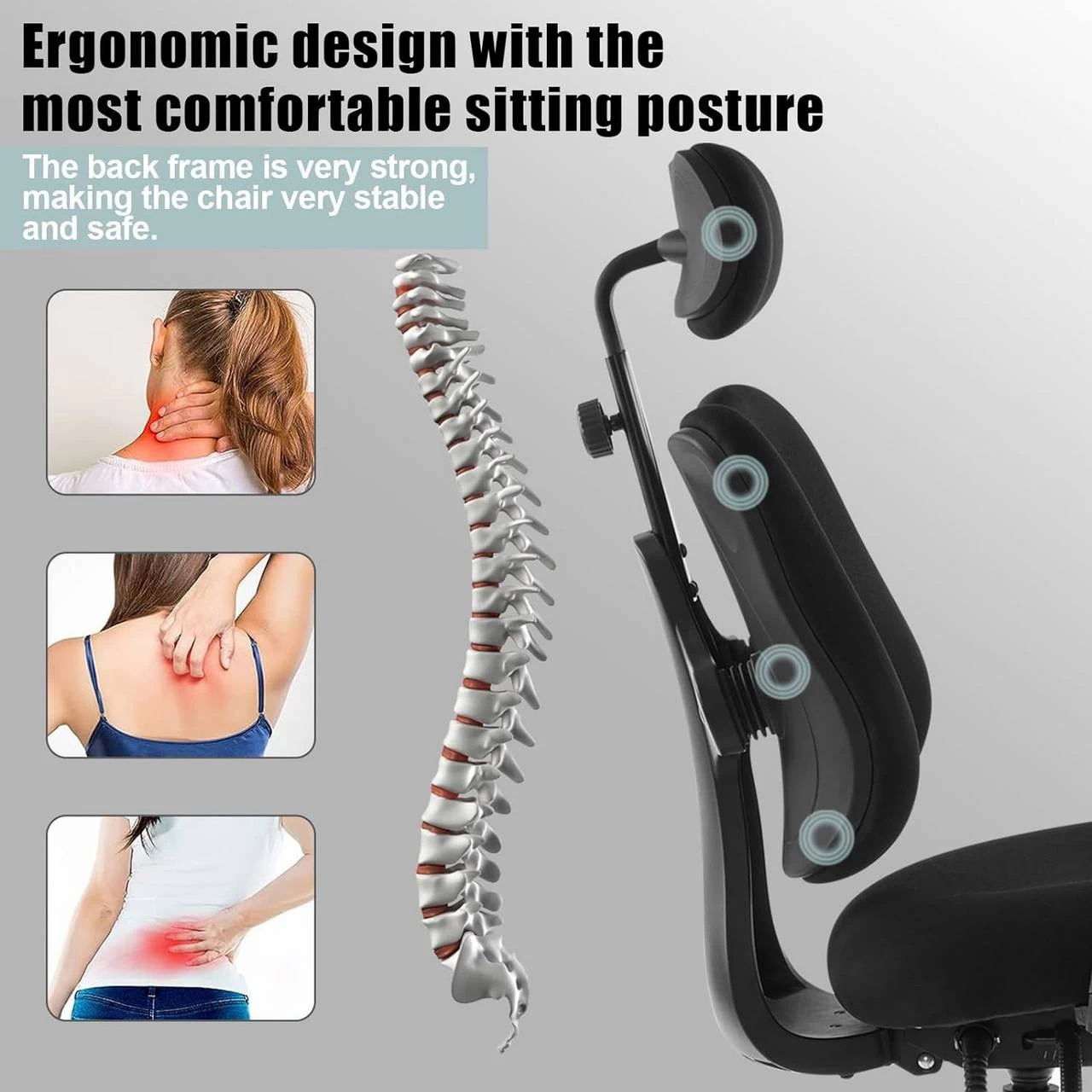 WOLTU Bürostuhl Ergonomisch, Mit Geteilter Rückenlehne, Liegefunktion, Aus Mesh 8 WOLTU Bürostuhl Ergonomisch, Mit Geteilter Rückenlehne, Liegefunktion, Aus Mesh – Bild 8