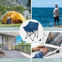 WOLTU Campingstuhl Faltbar, Gepolstert, Angelstuhl Aus Wildlederimitat Oxford-Gewebe -Möbel Store Campingstuhl faltbar gepolstert Angelstuhl Wildlederimitat Oxford Gewebe W0ETT0187 Blau8 1280x1280