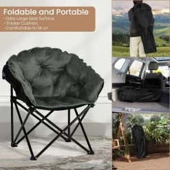 WOLTU Campingstuhl, Gepolstert, Samt Oxford-Gewebe, 150 Kg, Schwarz+Dunkelgrau 11 WOLTU Campingstuhl, Gepolstert, Samt Oxford-Gewebe, 150 Kg, Schwarz+Dunkelgrau -Möbel Store Campingstuhl gepolstert Samt Oxford Gewebe 150 kg W0ETT0192 Schwarz Dunkelgrau5 1280x1280