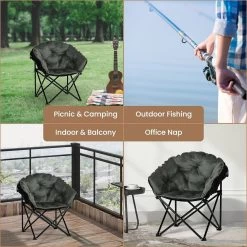 WOLTU Campingstuhl, Gepolstert, Samt Oxford-Gewebe, 150 Kg, Schwarz+Dunkelgrau 14 WOLTU Campingstuhl, Gepolstert, Samt Oxford-Gewebe, 150 Kg, Schwarz+Dunkelgrau -Möbel Store Campingstuhl gepolstert Samt Oxford Gewebe 150 kg W0ETT0192 Schwarz Dunkelgrau8 1280x1280