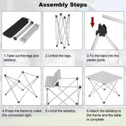 Alu Campingtisch Klappbar Falttisch Ultra Leichte Tragbar Mit Tragetasche -Möbel Store Campingtisch Alu klappbar Tragetasche CPT8133sb silber6 1280x1280