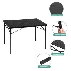 Campingtisch Buffettisch Zusammenklappbar Und Tragbar Schwarz -Möbel Store Campingtisch Buffettisch zusammenklappbar und tragbar CPT8134sz MA schwarz5 1280x1280