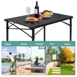 Campingtisch Buffettisch Zusammenklappbar Und Tragbar Schwarz -Möbel Store Campingtisch Buffettisch zusammenklappbar und tragbar CPT8134sz MA schwarz8 1280x1280