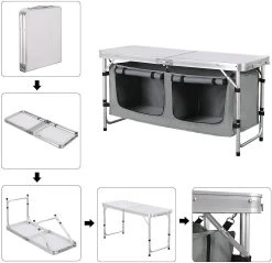 Campingtisch Campingschrank Höhenverstellbar Mit Stauraum -Möbel Store Campingtisch Campingschrank Hoehenverstellbar mit Stauraum CPT8139wgr MA weiss grau6 1280x1280