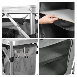 Faltbar Campingschrank Inkl.Tragetasche Mit Aluminiumgestell Reiseküche Tragbar -Möbel Store Campingtisch Campingschrank Tragetasche mit Aluminiumgestell CPT8140wgr MA weiss grau5 1280x1280