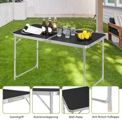 Campingtisch Klapptisch Gartentisch Höhenverstellbar -Möbel Store Campingtisch Klapptisch Gartentisch hoehenverstellbar CPT8122sz schwarz5 1280x1280