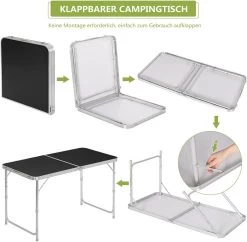 Campingtisch Klapptisch Gartentisch Höhenverstellbar -Möbel Store Campingtisch Klapptisch Gartentisch hoehenverstellbar CPT8122sz schwarz7 1280x1280