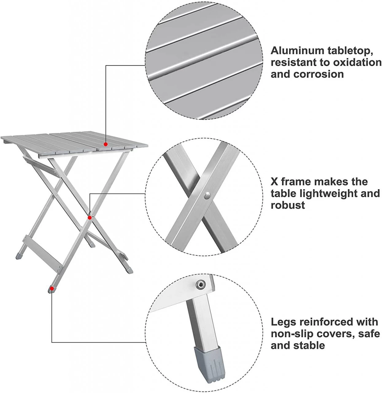 Alu Tisch Klapptisch Campingtisch Balkontisch Gartentisch Klappbar Aus Aluminium 4 Alu Tisch Klapptisch Campingtisch Balkontisch Gartentisch Klappbar Aus Aluminium – Bild 4