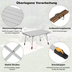 Campingtisch Klapptisch Aus Alu Mit Packtasche, Höhenverstellbar -Möbel Store Campingtisch Klapptisch aus Alu mit Packtasche Hoehenverstellbar CPT8129sb5 1280x1280