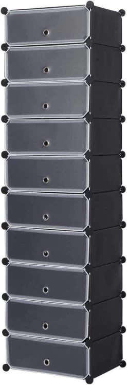 DIY Schuhschrank Mit Tür 10 Fächer Aus Kunststoff