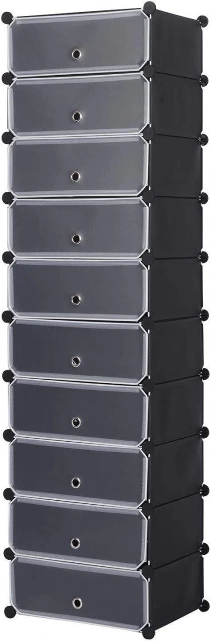 DIY Schuhschrank Mit Tür 10 Fächer Aus Kunststoff 1 DIY Schuhschrank Mit Tür 10 Fächer Aus Kunststoff