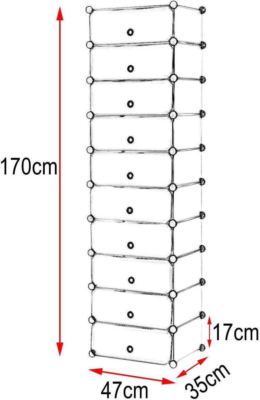 DIY Schuhschrank Mit Tür 10 Fächer Aus Kunststoff 8 DIY Schuhschrank Mit Tür 10 Fächer Aus Kunststoff – Bild 8