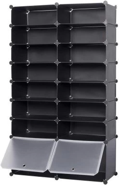 DIY Schuhschrank Schuhablage 16 Fächer Aus Kunststoff Schwarz -Möbel Store DIY Schuhschrank Schuhablage 16 Faecher aus Kunststoff SR0053sz schwarz2 1280x1280