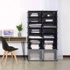 DIY Schuhschrank Schuhablage 16 Fächer Aus Kunststoff Schwarz -Möbel Store DIY Schuhschrank Schuhablage 16 Faecher aus Kunststoff SR0053sz schwarz5 1280x1280