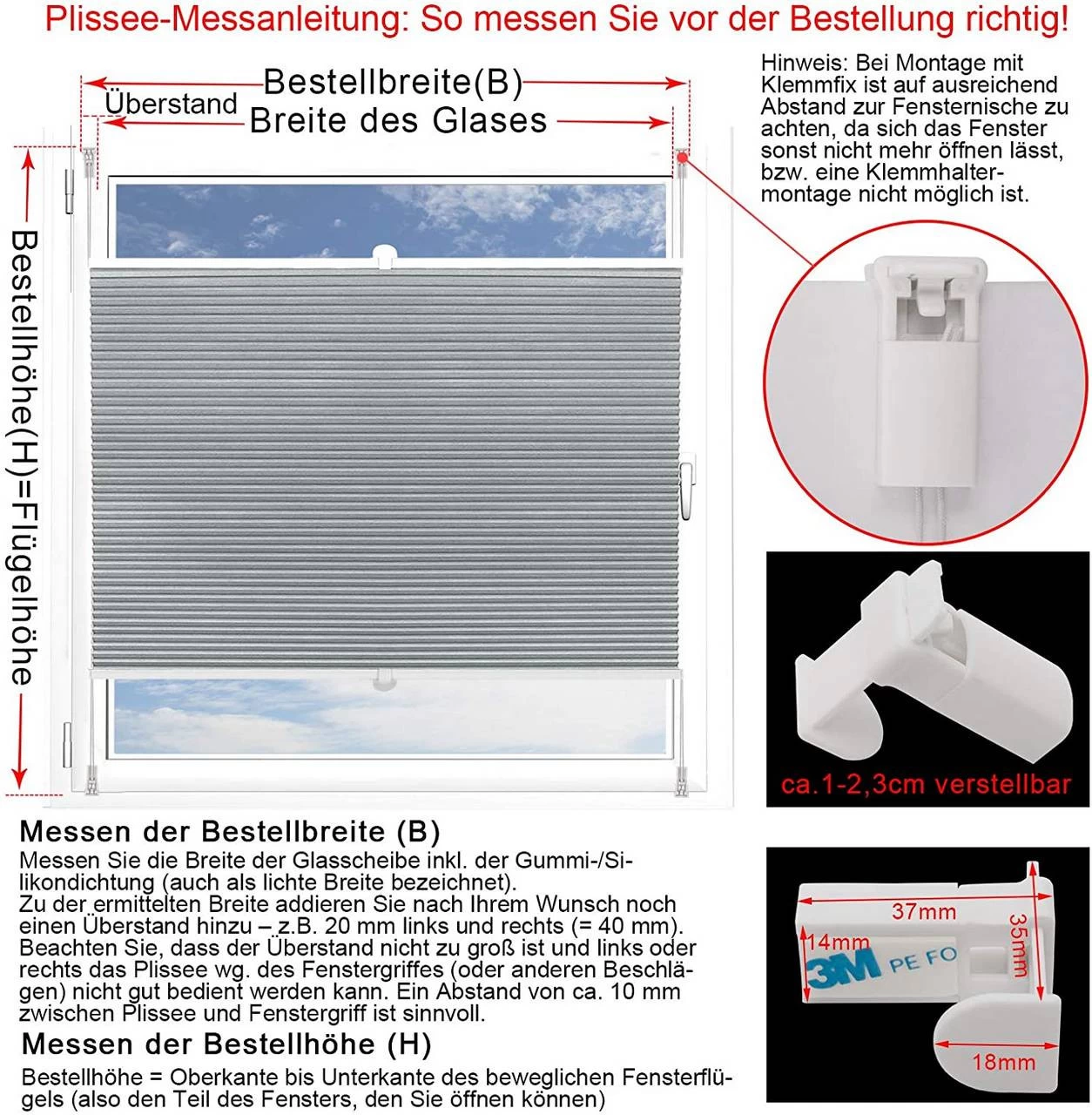 Doppelplissee Wabenplissees Ohne Bohren Mit Klemmträger Grau-weiß 7 Doppelplissee Wabenplissees Ohne Bohren Mit Klemmträger Grau-weiß – Bild 7