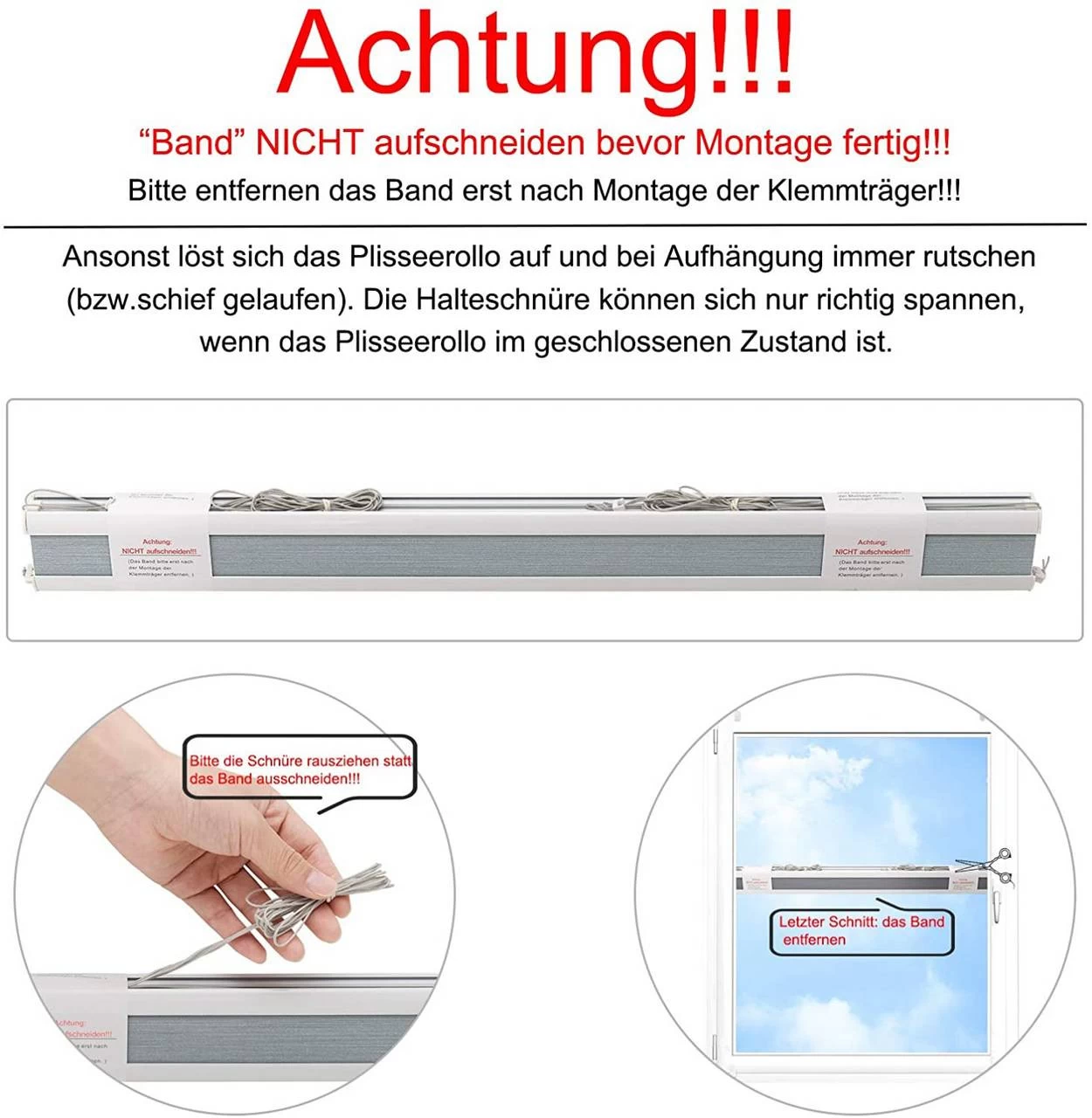 Doppelplissee Wabenplissees Ohne Bohren Mit Klemmträger Grau-weiß 8 Doppelplissee Wabenplissees Ohne Bohren Mit Klemmträger Grau-weiß – Bild 8