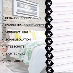 Doppelplissee Wabenplissees Ohne Bohren Mit Klemmträger Weiß -Möbel Store Doppelplissee Wabenplissee Plisseerollo Aluminiumfolie weiss4 1280x1280