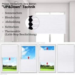 Doppelplissee Wabenplissees Ohne Bohren Mit Klemmträger Weiß -Möbel Store Doppelplissee Wabenplissee Plisseerollo Aluminiumfolie weiss6 1280x1280