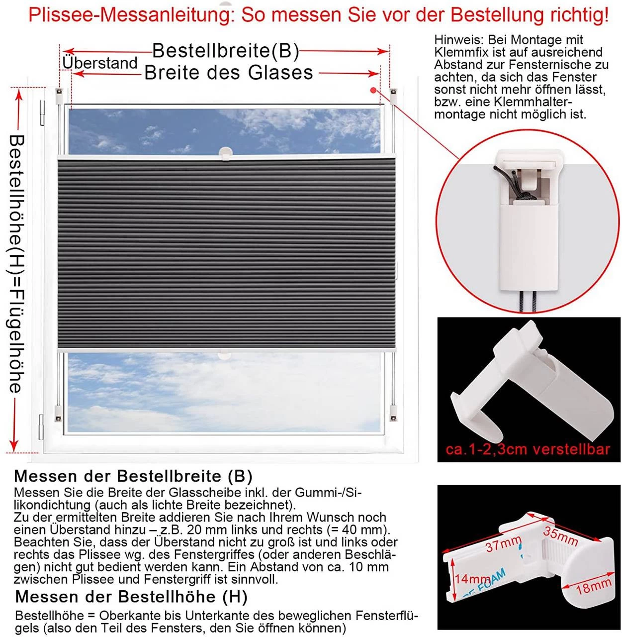 Doppelplissee Wabenplissees Ohne Bohren Mit Klemmträger Dunkelgrau-weiß 7 Doppelplissee Wabenplissees Ohne Bohren Mit Klemmträger Dunkelgrau-weiß – Bild 7