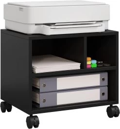 Druckertisch Mit Rädern, Bürocontainer Rollbar, Aktenwagen, 40x35x30 Cm