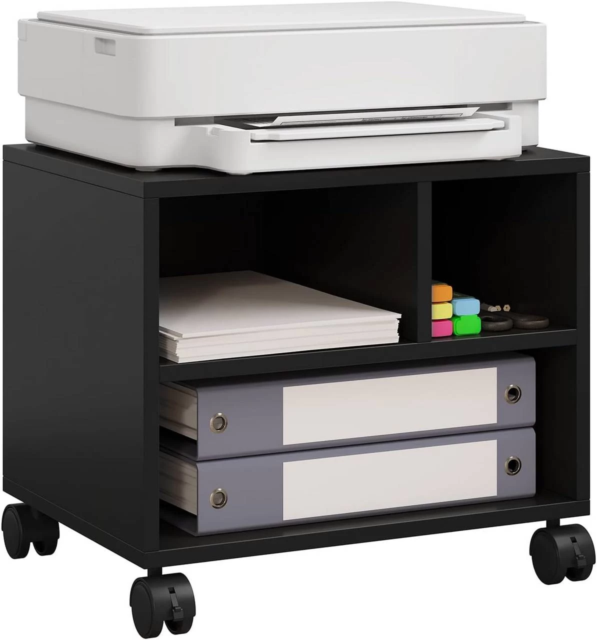 Druckertisch Mit Rädern, Bürocontainer Rollbar, Aktenwagen, 40x35x30 Cm 1 Druckertisch Mit Rädern, Bürocontainer Rollbar, Aktenwagen, 40x35x30 Cm