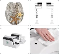 Duroplast Toilettensitz Mit Absenkautomatik Pearl And Starfish -Möbel Store Duroplast Toilettensitz mit Absenkautomatik WS2494 Pearl Starfish5 1280x1280