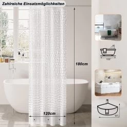 Duschvorhang Mit Gewicht Magnet Unten, Eva Badvorhang Halbtransparent Wasserdicht Antischimmel -Möbel Store Duschvorhang mit Gewicht Magnet unten Eva Badvorhang halbtransparent wasserdicht antischimmel DVH02tp transparent 120x180cm 1280x1280