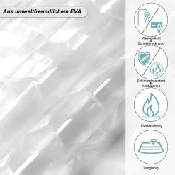 Duschvorhang Mit Gewicht Magnet Unten, Eva Badvorhang Halbtransparent Wasserdicht Antischimmel -Möbel Store Duschvorhang mit Gewicht Magnet unten Eva Badvorhang halbtransparent wasserdicht antischimmel DVH02tp transparent3 1280x1280
