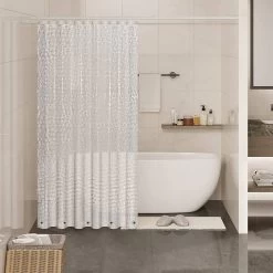Duschvorhang Mit Gewicht Magnet Unten, Eva Badvorhang Halbtransparent Wasserdicht Antischimmel -Möbel Store Duschvorhang mit Gewicht Magnet unten Eva Badvorhang halbtransparent wasserdicht antischimmel DVH02tp transparent8 1280x1280