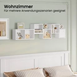 Eckregal, Wandregal, Mit 6 Ablagefächern, Hängeregal, Aus Holzwerkstoff, Weiß -Möbel Store Eckregal Wandregal 6 Ablagefaechern Holzwerkstoff W0ITT4008 Weiss5 1280x1280
