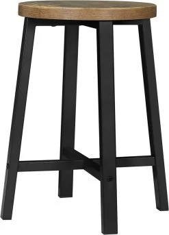 Esszimmerstühle 2er Set, Hocker Mit Metallbeinen, Vintage-Holzmaserung Schwarz -Möbel Store Esszimmerst hle 2er Set Hocker mit Metallbeinen Vintage Holzmaserung BH370hov 2 Schwarz8 1280x1280