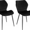 Esszimmerstühle 2er Set, Küchenstuhl, Polsterstuhl, Wohnzimmerstuhl Mit Samtbezug, Metallbeine